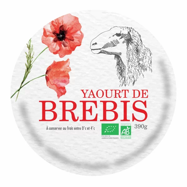 étiquette produit alimentaire yaourt de brebis